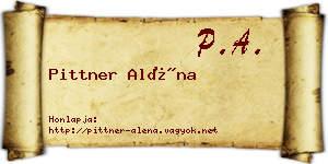 Pittner Aléna névjegykártya